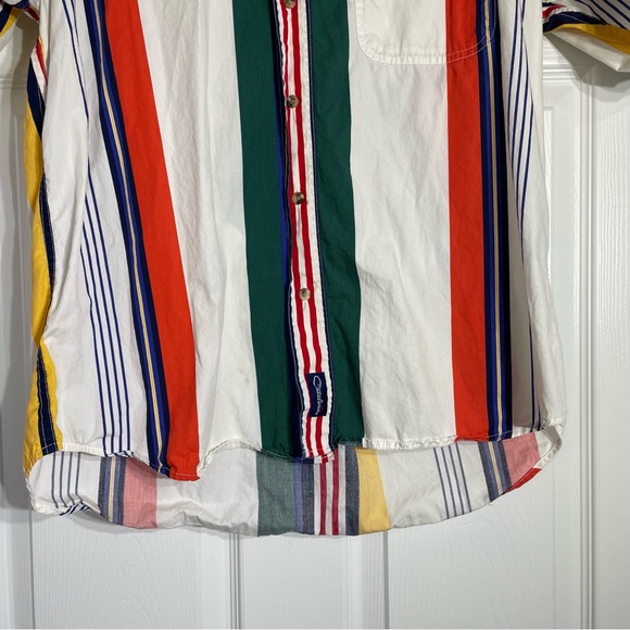 Vintage 90s Catalina Striped Button Up Shirt Medium - Picture 4 of 9